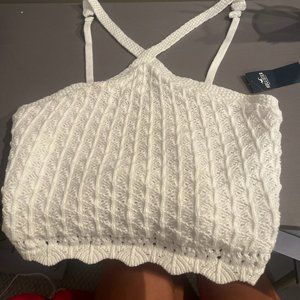 White hollister knit tank top